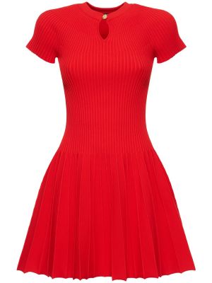 Mini vestido de punto Balmain rojo