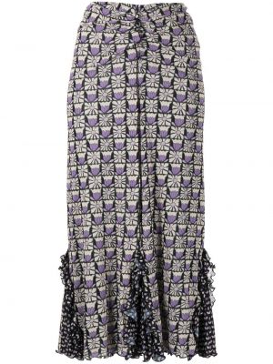 Midi suknja s cvjetnim printom s printom Anna Sui