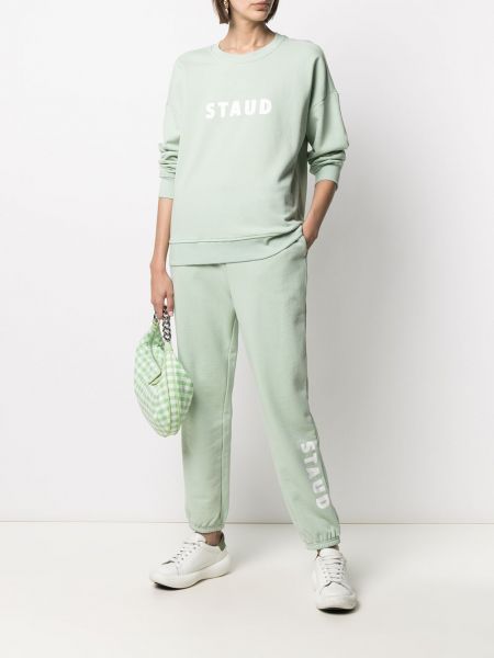 Pantalones de chándal con estampado Staud verde