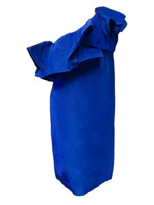 Копринена рокля Lanvin Pre-owned синьо
