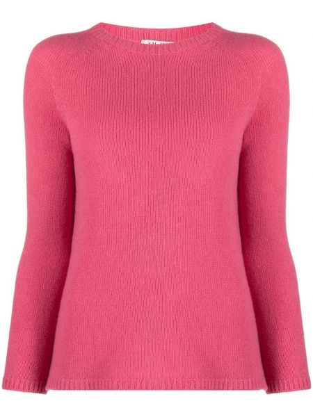 Плетен кашмирен вълнен дълъг пуловер 's Max Mara розово