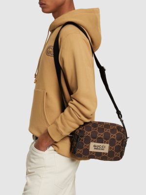 Crossbody torbica iz najlona Gucci rjava