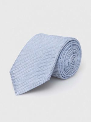Niebieski jedwabny krawat Boss