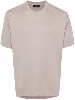 T-shirt en coton en tricot Herno marron