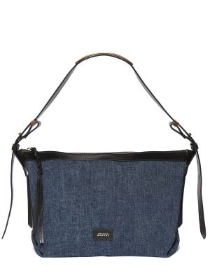 Βαμβακερή τσάντα ώμου Isabel Marant μπλε