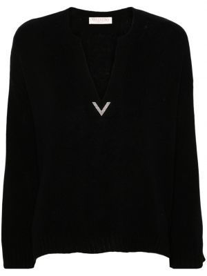 Μάλλινος πουλόβερ Valentino Garavani μαύρο