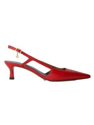 Женские кожаные туфли-лодочки с пяткой на пятке Maje красный
