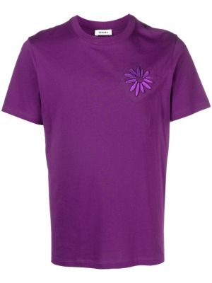 Koszulka w kwiatki Sandro fioletowa