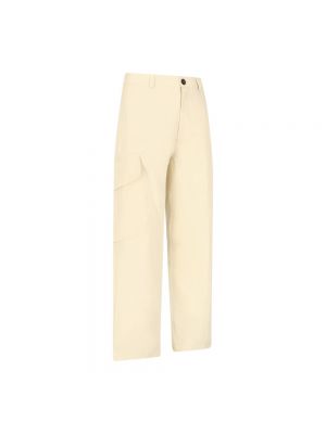 Pantalones rectos de cuero Studio Nicholson blanco