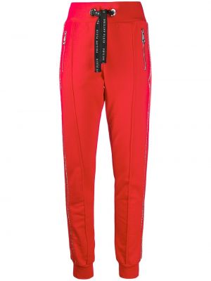 Pantalon de joggings à imprimé en cristal Philipp Plein rouge
