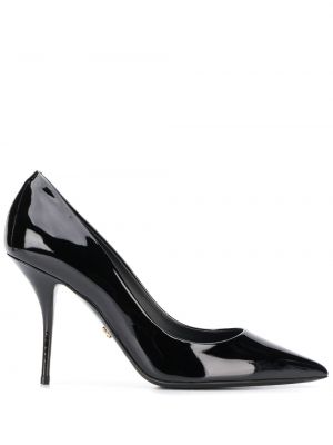 Кожени полуотворени обувки Dolce & Gabbana черно