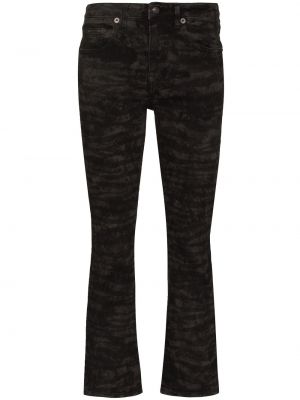 Bootcut jeans mit print ausgestellt mit zebra-muster R13 schwarz