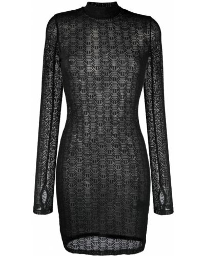 Tylové mini šaty Philipp Plein čierna