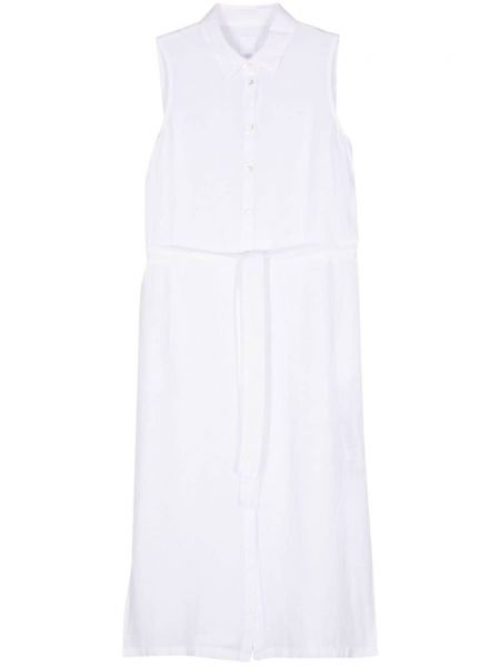 Ленена миди рокля 120% Lino бяло