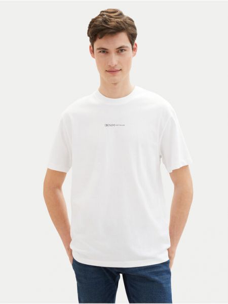 T-shirt large Tom Tailor Denim blanc