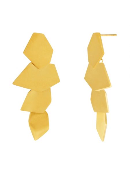 Wodoodporne kolczyki w geometryczne wzory Dansk Copenhagen żółte