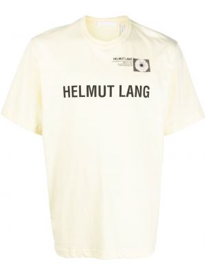 Памучна тениска с принт Helmut Lang жълто