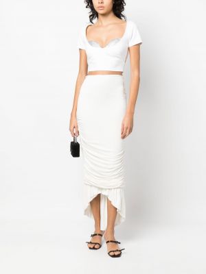 Drapované midi sukně Concepto bílé