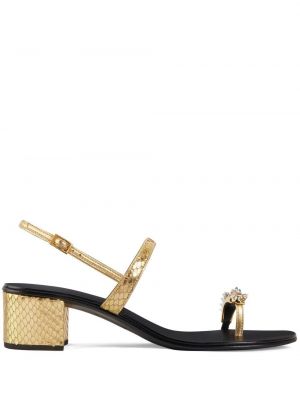 Krystaller slingback sandaler med reim Giuseppe Zanotti gull