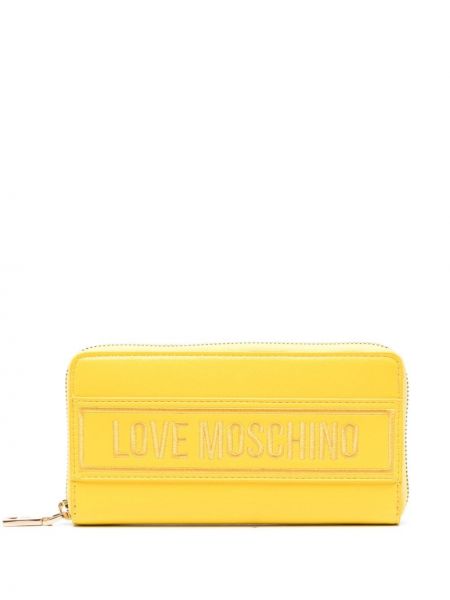Kožená peněženka Love Moschino žlutá