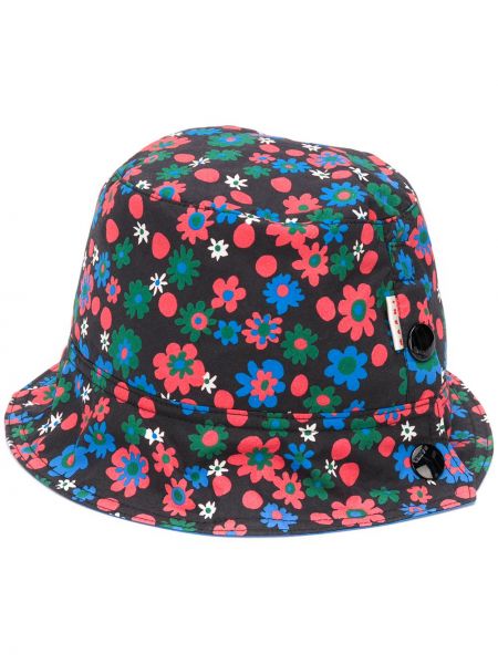 Sombrero de flores Marni negro