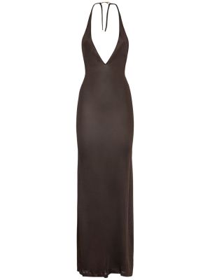 Μάξι φόρεμα από βισκόζη Tom Ford καφέ