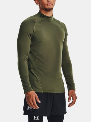 Tricou cu mânecă lungă cu croială ajustată Under Armour verde