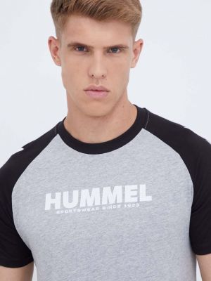 Koszulka z nadrukiem Hummel szara