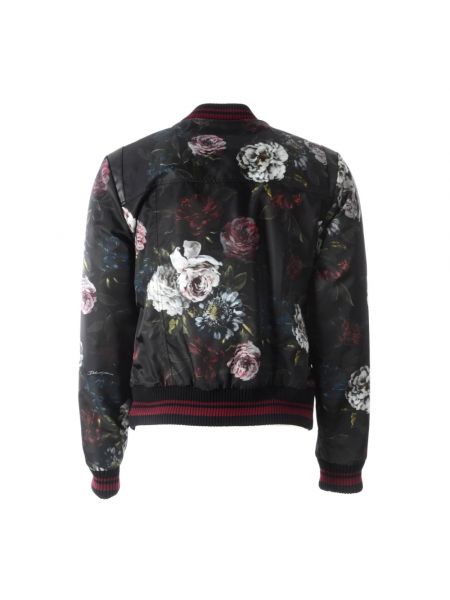 Chaqueta bomber de flores Dolce & Gabbana negro