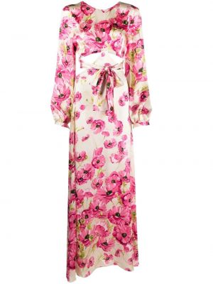 Φλοράλ φόρεμα με σχέδιο Raquel Diniz ροζ