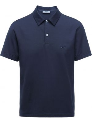 Polo majica z vezenjem Prada modra