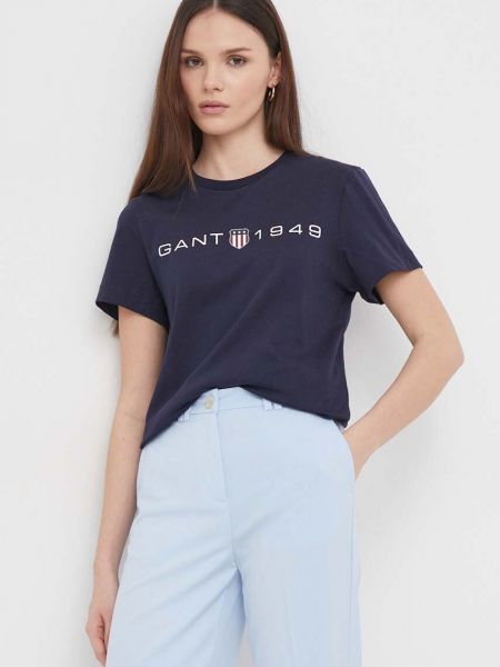 Koszulka bawełniana z nadrukiem Gant