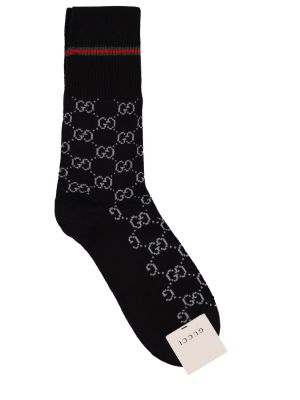 Памучни чорапи Gucci черно