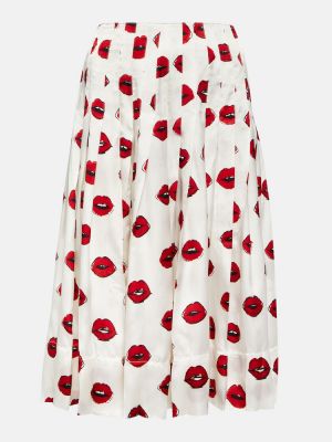 Midi φούστα με σχέδιο Khaite κόκκινο