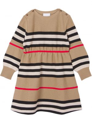 Stripete kashmir ull dress for jenter Burberry Kids