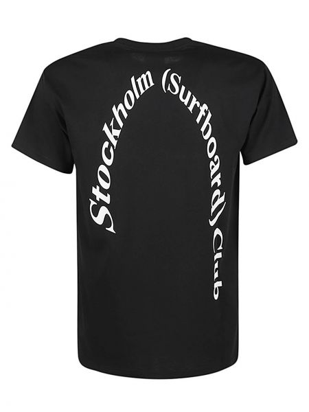 T-shirt di cotone Stockholm Surfboard Club nero