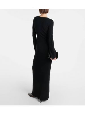 Μάλλινη μάξι φόρεμα Nili Lotan μαύρο