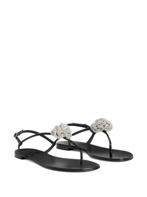 Křišťálové sandály Giuseppe Zanotti černé