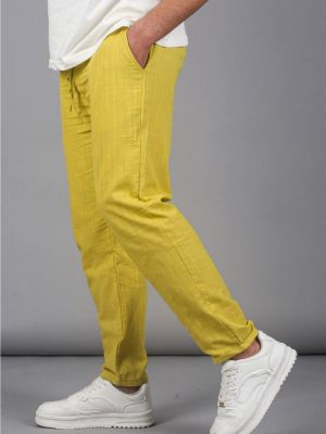 Rovné kalhoty Madmext žluté