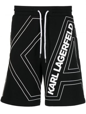 Bermuda kratke hlače s potiskom Karl Lagerfeld črna