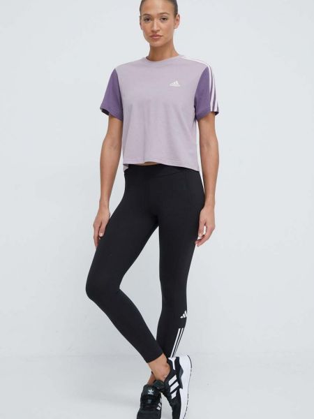 Koszulka bawełniana Adidas fioletowa