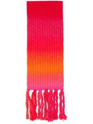 Оранжево-розовый шарф с бахромой MSGM