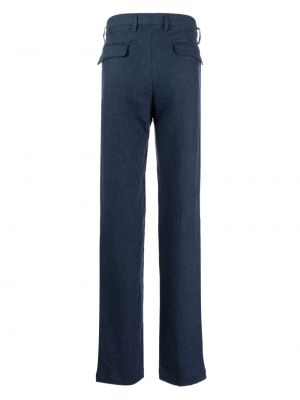 Pantalon droit en lin Massimo Alba bleu