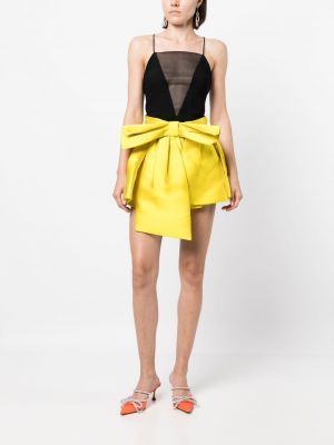 Hedvábné mini sukně Isabel Sanchis žluté