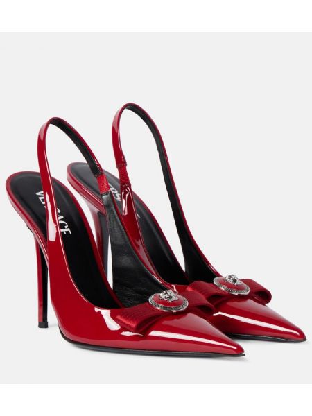 Slingback lack läder pumps Versace röd