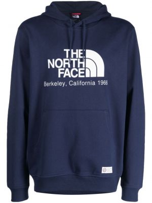 Hanorac cu glugă din bumbac cu imagine The North Face albastru