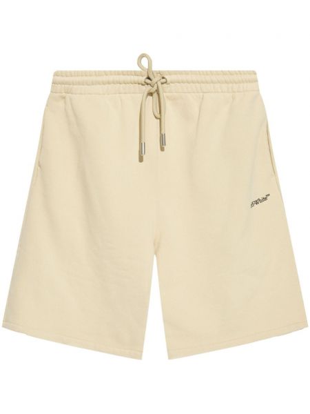 Broderet træningsshorts Off-white hvid