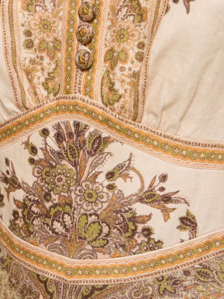 Ľanové midi šaty s paisley vzorom Zimmermann