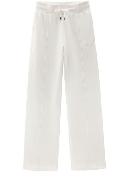 Βαμβακερό παντελόνι με κέντημα Woolrich λευκό