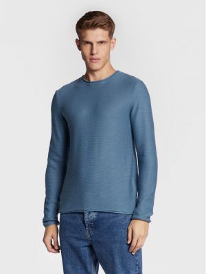 Пуловер Solid синьо